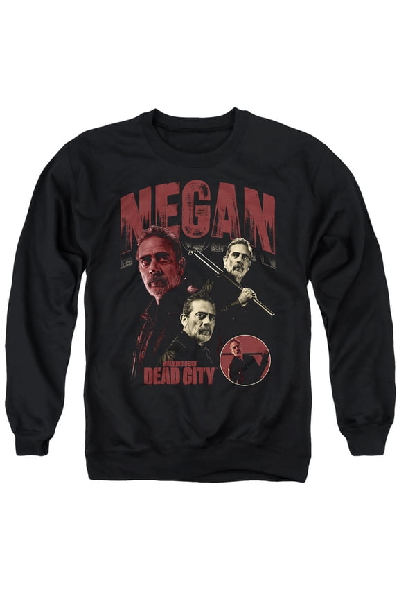 Popfunk The Walking Dead - Dead City Negan Homage Unisex Adult Crewneck Sweatshirt, Black, Large