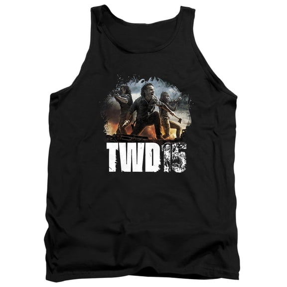 Popfunk The Walking Dead Group Action Pose Unisex Adult Tank Top, Black, Small