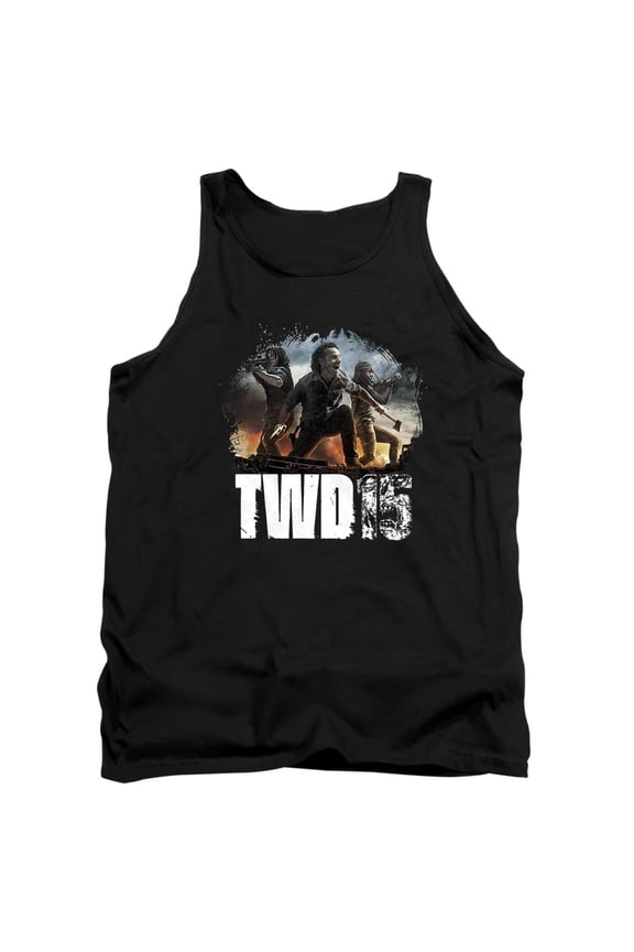 Popfunk The Walking Dead Group Action Pose Unisex Adult Tank Top, Black, Small