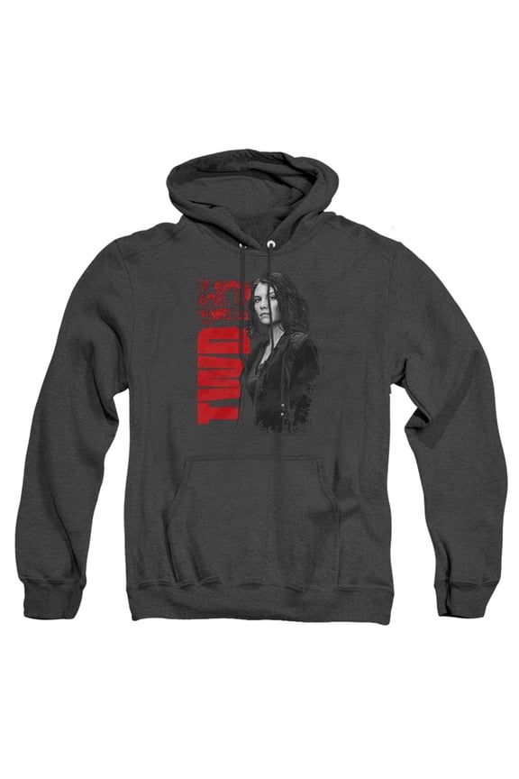 Popfunk The Walking Dead Maggie 15 Unisex Adult Pull-Over Heather Hoodie, Black Heather, Large