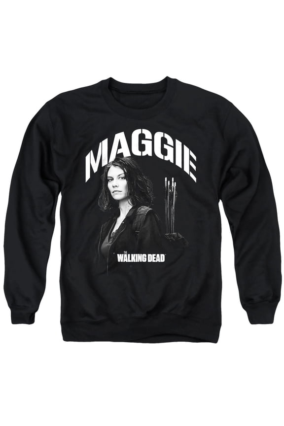 Popfunk The Walking Dead Maggie Mono Unisex Adult Crewneck Sweatshirt, Black, 5X-Large
