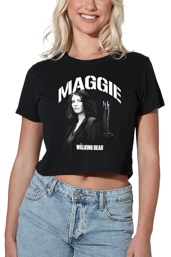 Popfunk The Walking Dead Maggie Mono Women's Crop Top T-Shirt, Black, Large