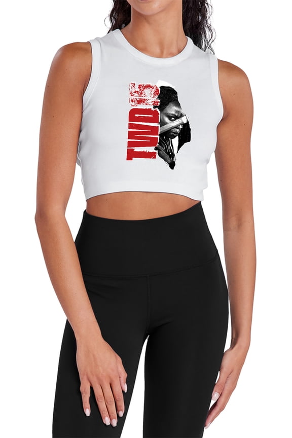 Popfunk The Walking Dead Michonne 15 Women's Sleeveless Crop Top Tank, White, Small