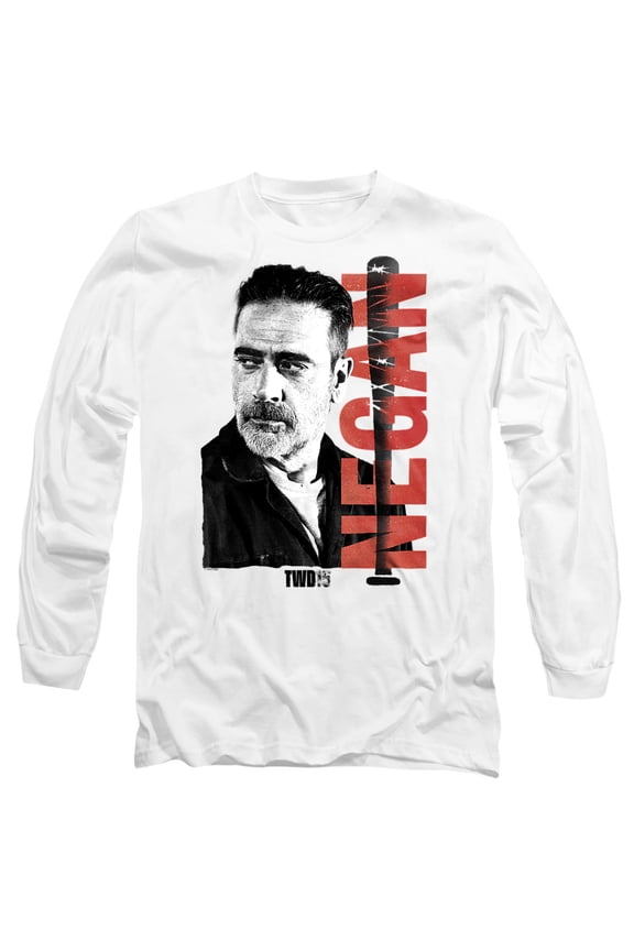Popfunk The Walking Dead Negan 15 Unisex Adult Long-Sleeve T Shirt, White, Large