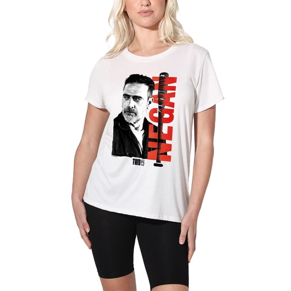 Popfunk The Walking Dead Negan 15 Women's Loose T-Shirt, White, Large