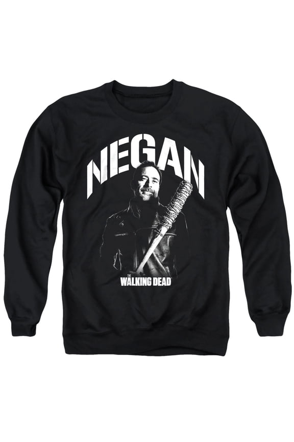 Popfunk The Walking Dead Negan Mono Unisex Adult Crewneck Sweatshirt, Black, Large