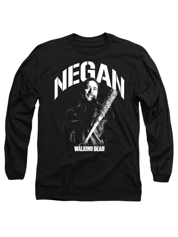 Popfunk The Walking Dead Negan Mono Unisex Adult Long-Sleeve T Shirt, Black, 2X-Large