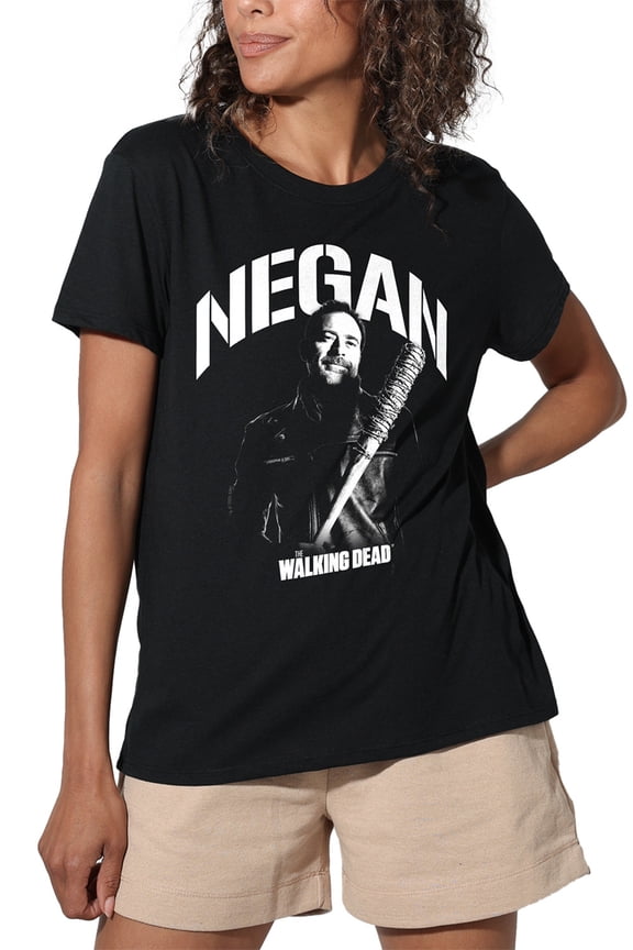 Popfunk The Walking Dead Negan Mono Women's Loose T-Shirt, Black, Large