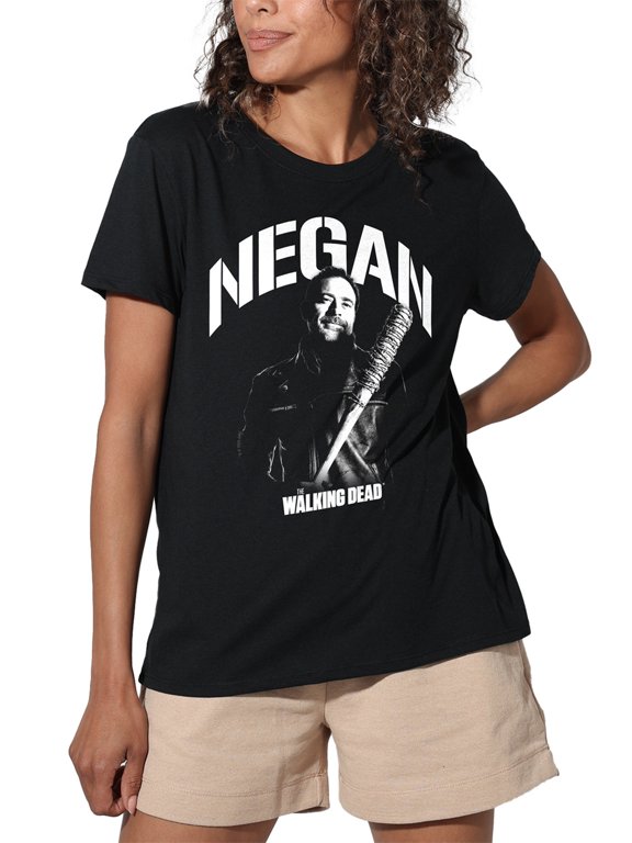 Popfunk The Walking Dead Negan Mono Women's Loose T-Shirt, Black, Medium