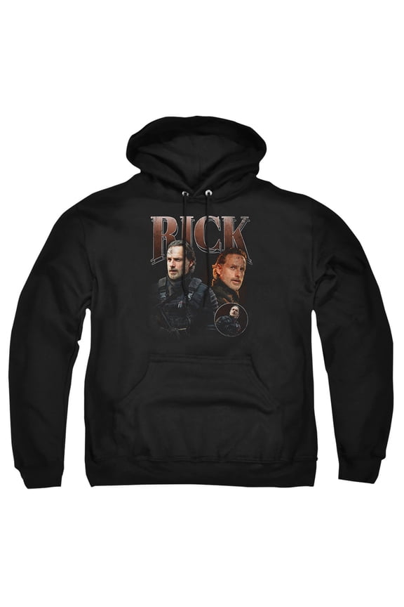 Popfunk The Walking Dead - The Ones Who Lived Rick Homage Adult Pull-Over Hoodie, Black, Large