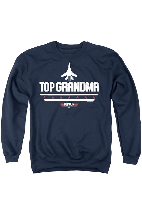 Top Gun Mother's Day Top Grandma Unisex Adult Crewneck Sweatshirt, Navy, 5X-Large