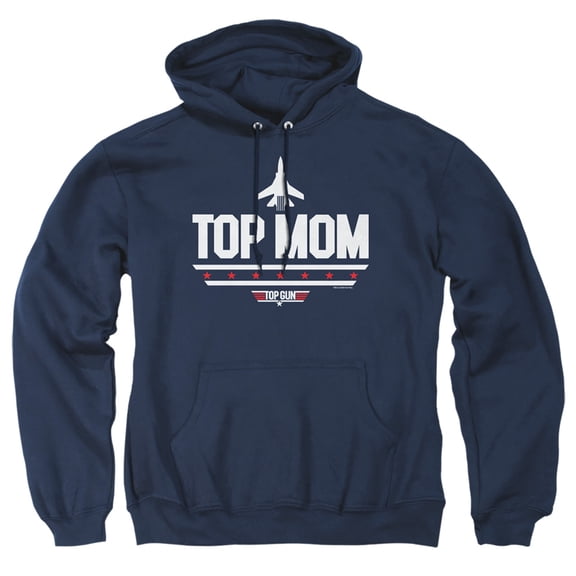 Popfunk Top Gun Mother's Day Top Mom Adult Pull-Over Hoodie, Navy, Small