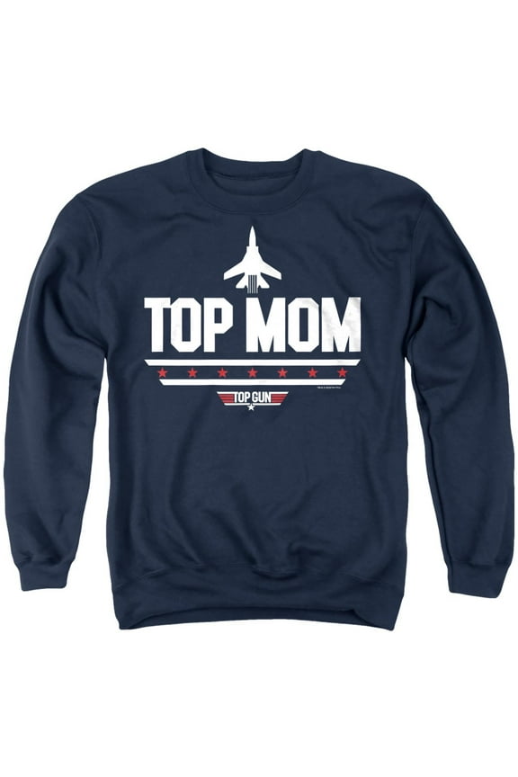 Top Gun Mother's Day Top Mom Unisex Adult Crewneck Sweatshirt, Navy, Large