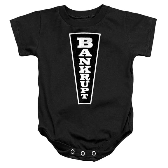 Popfunk Wheel of Fortune Bankrupt Unisex Infant Snap Suit for Baby, Black, Large