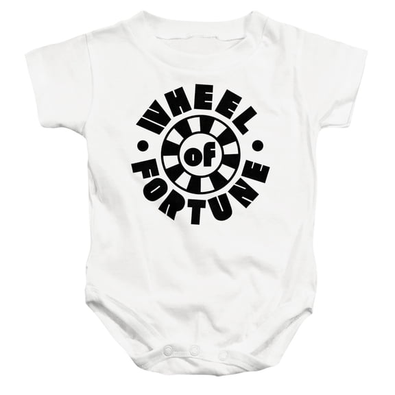 Popfunk Wheel of Fortune Dark Wheel Unisex Infant Snap Suit for Baby, White, Small