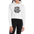 thumbnail image 1 of Popfunk Wheel of Fortune Dark Wheel Women's Cropped Hoodie Pullover Sweatshirt, White, Large, 1 of 5