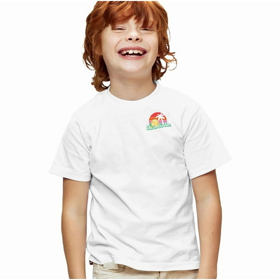 Popfunk Wheel of Fortune Fun in the Sun Kids T Shirt for Youth Boys and Girls, White, Large