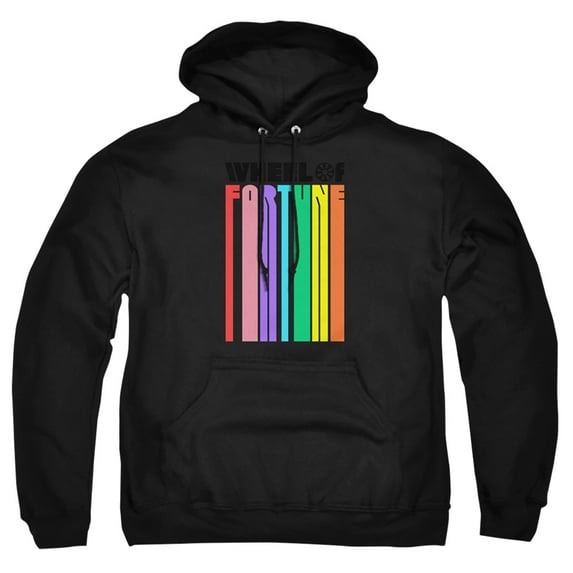 Popfunk Wheel of Fortune Logo Color Blend Adult Pull-Over Hoodie, Black, 2X-Large