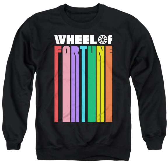 Popfunk Wheel of Fortune Logo Color Blend Unisex Adult Crewneck Sweatshirt, Black, X-Large
