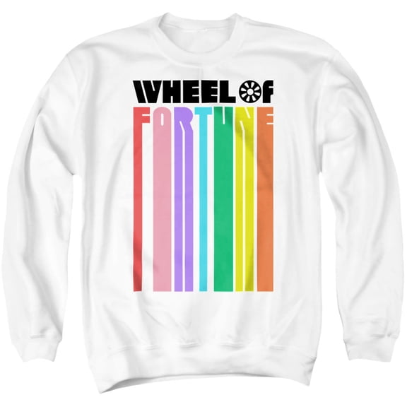 Popfunk Wheel of Fortune Logo Color Blend White Unisex Adult Crewneck Sweatshirt, White, Medium