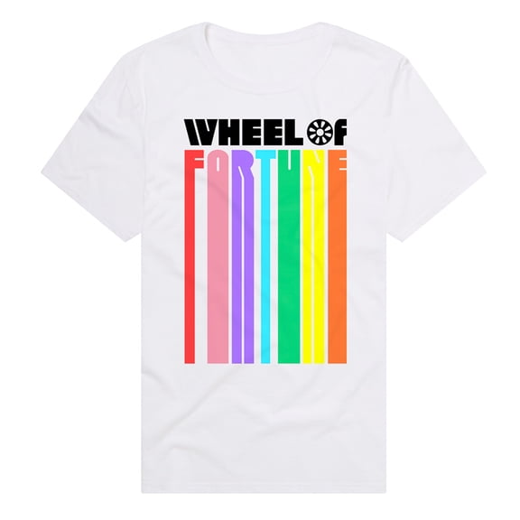 Popfunk Wheel of Fortune Logo Color Blend White Unisex Adult Premium T Shirt (Small) White
