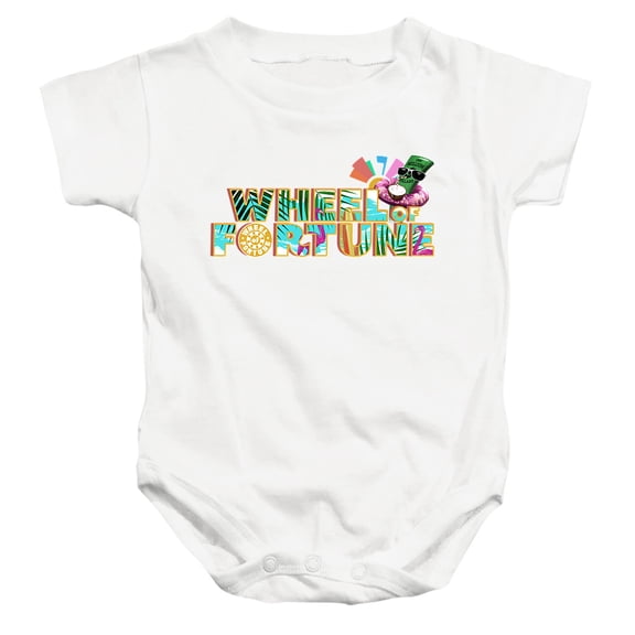 Popfunk Wheel of Fortune Tropical Logo Unisex Infant Snap Suit for Baby, White, Small
