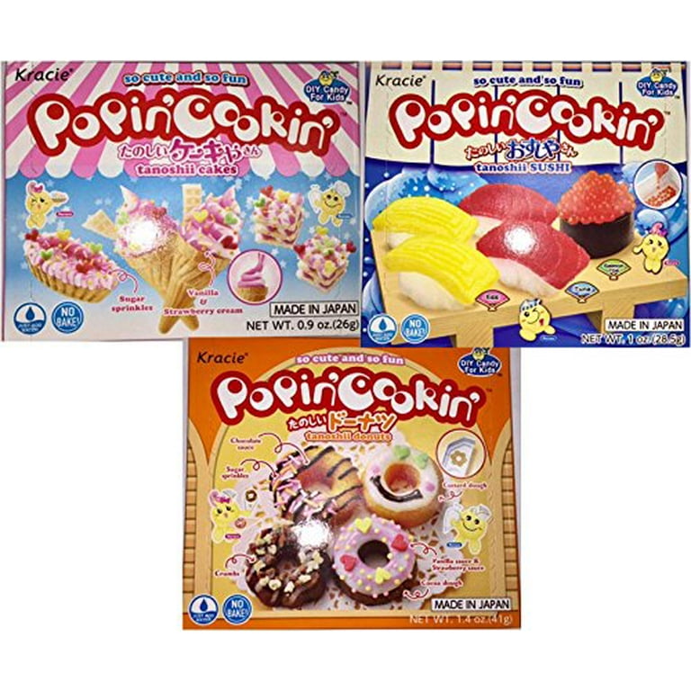 Popin' Cookin' DIY Candy Kit (3 Pack Variety) - Tanoshii Cakes, Sushi and  Donuts 