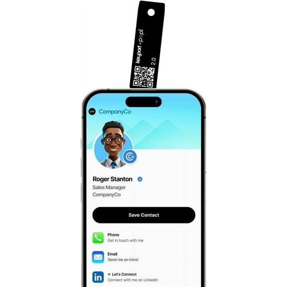 Popl x Keyport Digital ME Key 2.0 - Digital Business Card | Electronic Business Card for Key Organizer Keychain | Smallest NFC Card with QR Code for Smart Networking | Tap to Share (Black)
