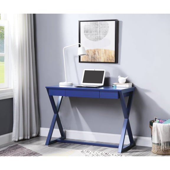 Poplar 1-Drawer Writing Desk | Productive Surface & X-shaped Support | Home Office Setup