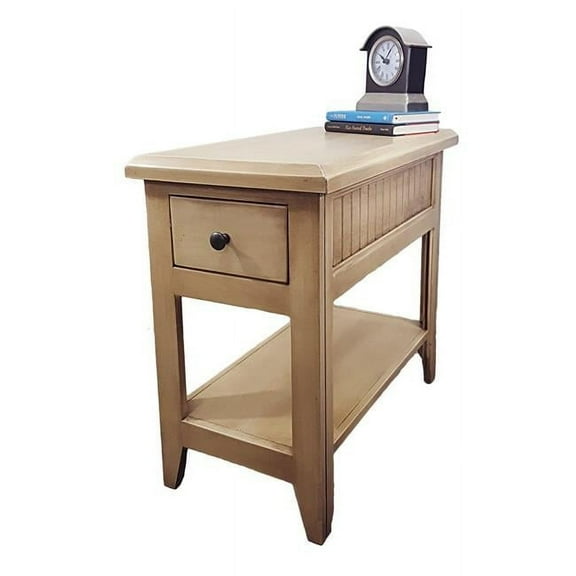 Poplar Chair Table with 1 Drawer, Concord Cherry