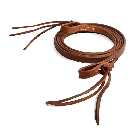 Poplar Head Premium Oiled Harness Leather Pineapple Knot Roping Rein, 5/8" x 7'
