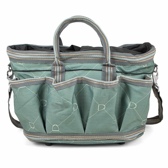 Jeffers Poplar Head Grooming Bag – Horse Grooming Organizer Tote with Pockets for Brushes, Tools, Clippers, Shampoo, Detangler – Stable Barn Kit Carrier for Horses, Pets, Spruce Stirrup Irons