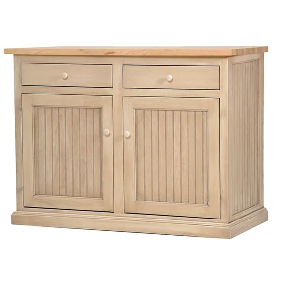 Poplar Kitchen Island with Oak Top, Antique Black