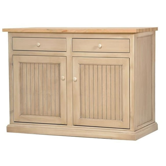 Poplar Kitchen Island with Oak Top, European Ash