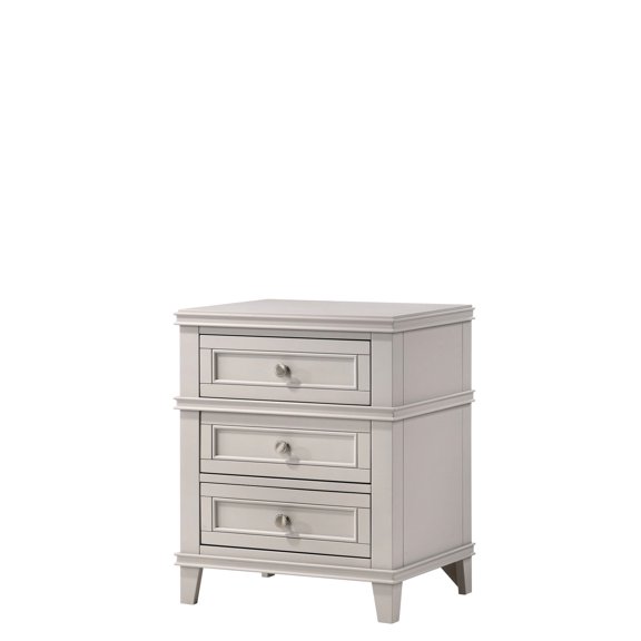 Poplar Solid 3 - Drawer Nightstand with USB / Functional for Bedside