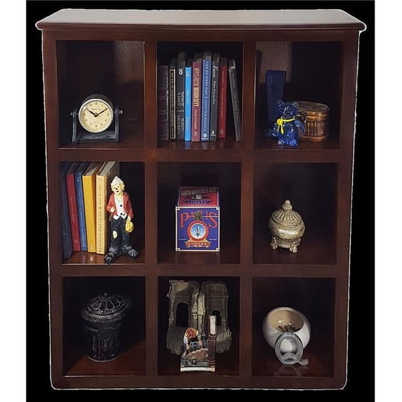 Poplar Storage Bookcase with 9 Fixed Openings, Yellow
