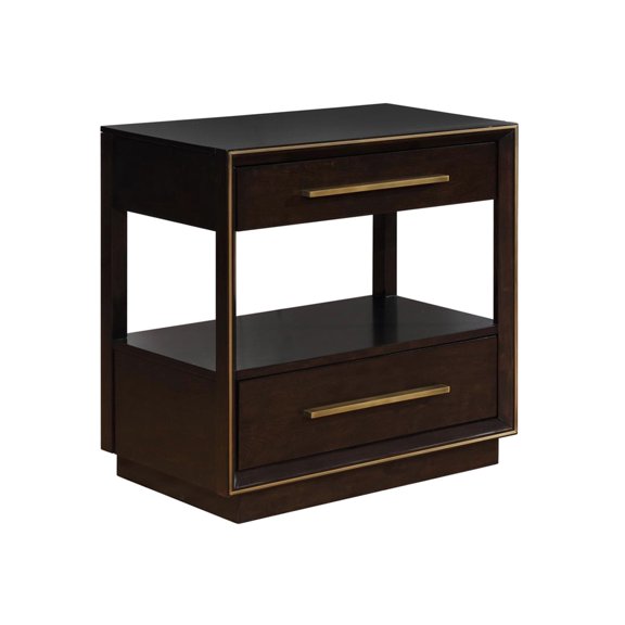 Poplar Wood 2 Drawer Nightstand | Display Shelf | Bedside Decoration
