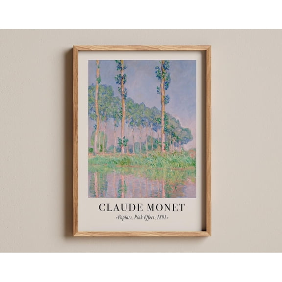 Poplars Pink Effect Claude Monet Pastel Tree Landscape Poster Unframed Paper Print