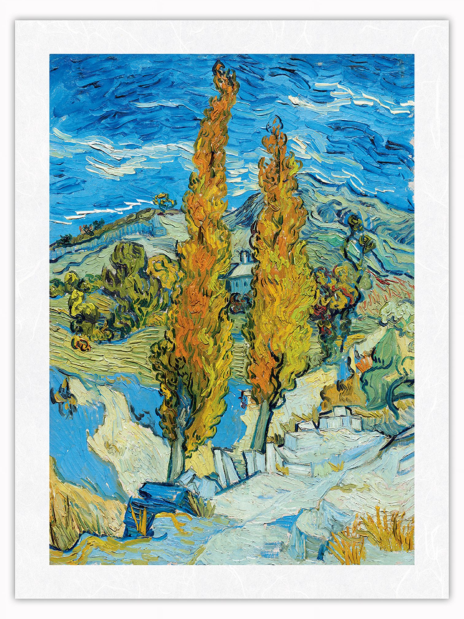 The Poplars at Saint-Rémy France - From an Original Color Painting by ...
