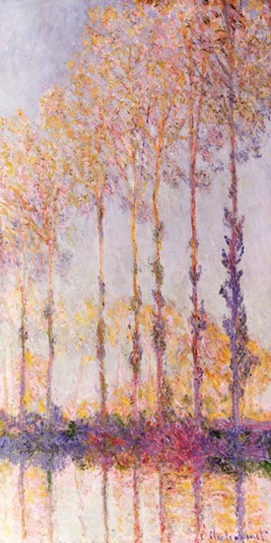 Poplars on the Banks of the Epte 1891 Canvas Art - Claude Monet (12 x 24)
