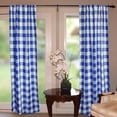 thumbnail image 1 of Poplin Buffalo Checkered Window Curtain 56 Inch Wide Royal Blue and White, 1 of 2