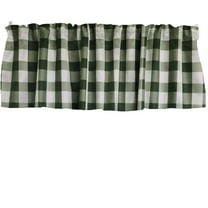 Poplin Buffalo Checkered Window Valance 58" Wide Hunter Green and White