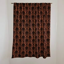 Poplin Damask Print Polyester Window Curtain 58 Inch Wide Copper Rust