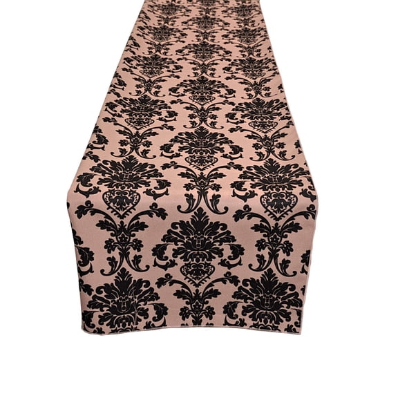 Poplin Damask Table Runner Peach