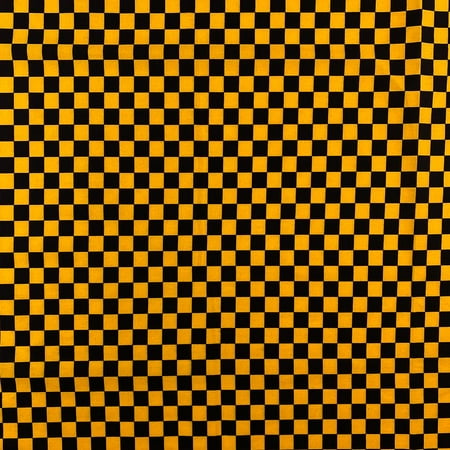 Poplin Fabric Cotton Checkered Print Hypoallergenic 60 Inches By The Yard For Sewing Shirts, Blouses, Button Downs, Table Covers, Racing Flags, Linings, & More - Black / Gold (1 Yard)