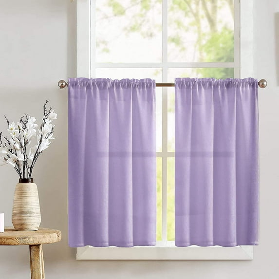 Poplin Solid Café Tier Curtains Window Treatment Kitchen Home Décor