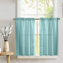 Poplin Solid Café Tier Curtains Window Treatment Kitchen Home Décor
