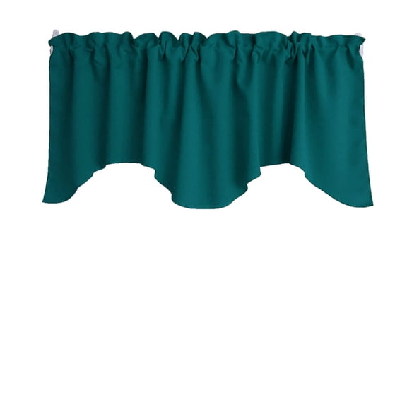 Poplin Solid Scalloped Wave Window Valance 58" Wide / 20" Tall