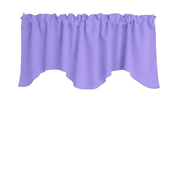 Poplin Solid Scalloped Wave Window Valance 58" Wide / 20" Tall
