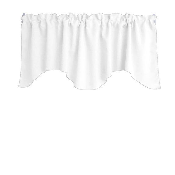 Poplin Solid Scalloped Wave Window Valance 58" Wide / 20" Tall